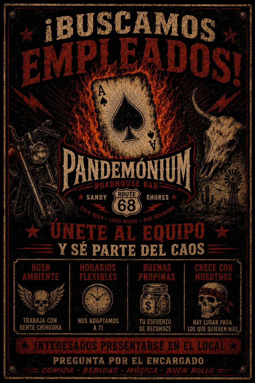 Cartel de empleo de Pandemónium